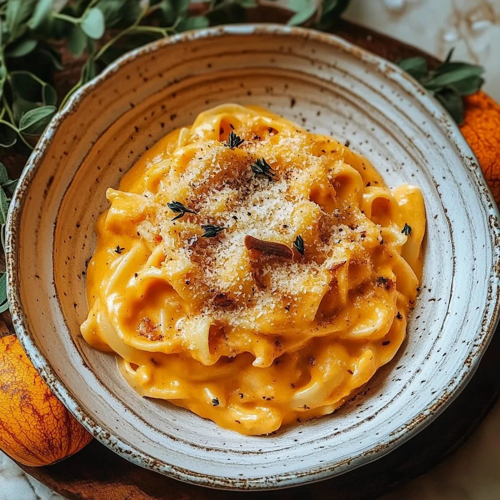 Creamy Pumpkin Alfredo Pasta w/ Autumn Vibes