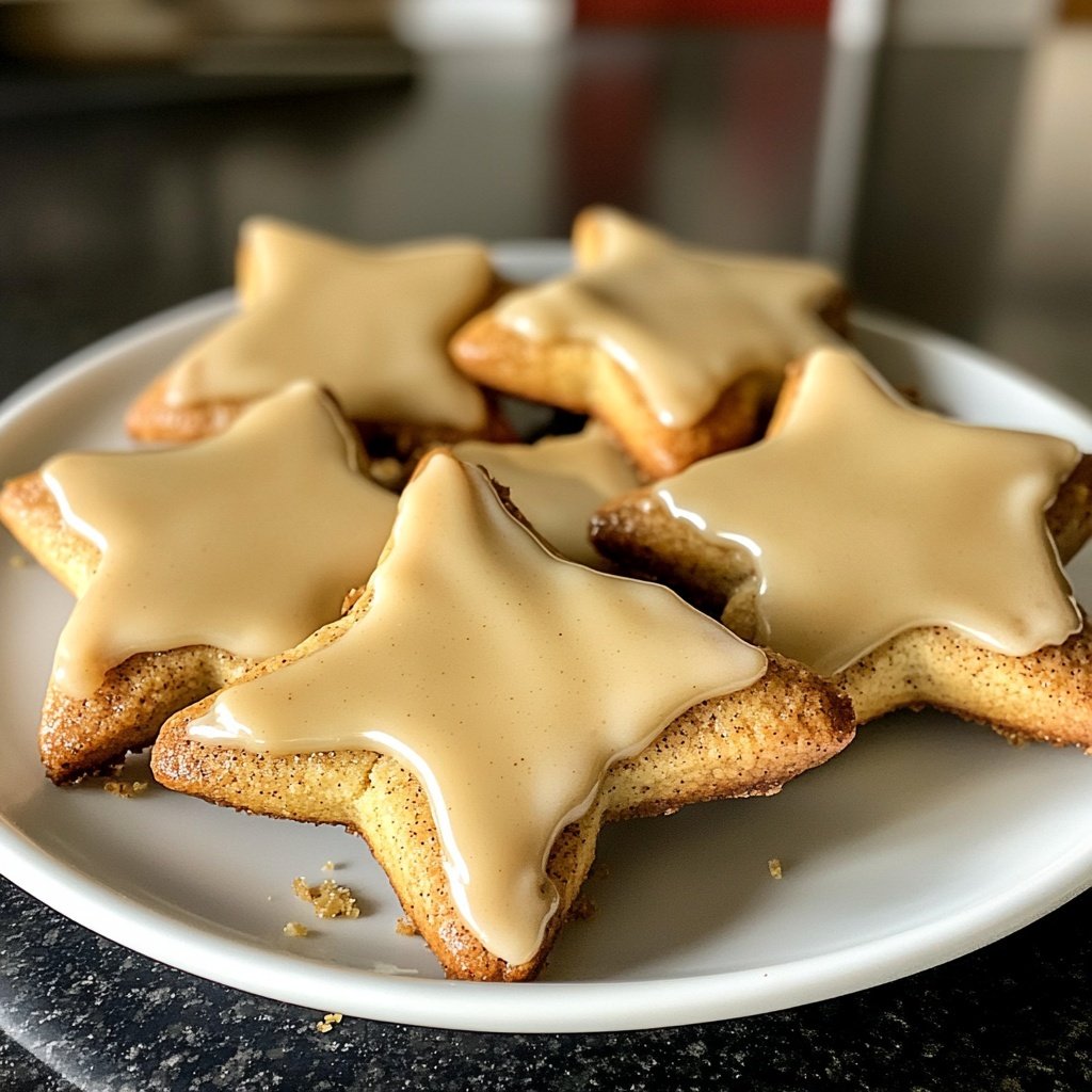 Cinnamon Star Cookies with Almond Glaze