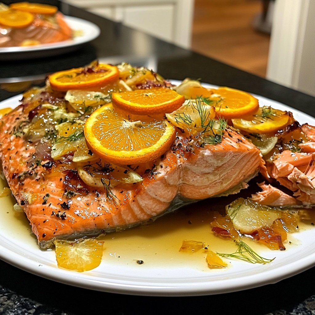Slow Roasted Salmon with Orange and Fennel