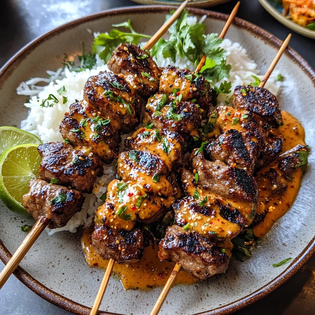 Sesame Ginger Steak Skewers w/ Peanut Sauce: An Amazing Ultimate Recipe