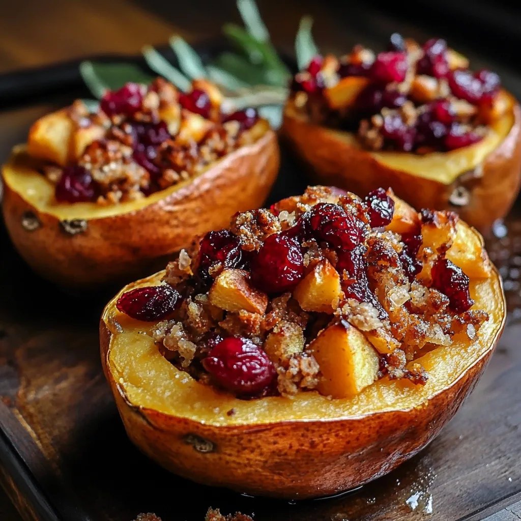 Cranberry Apple Twice-Baked Sweet Potatoes