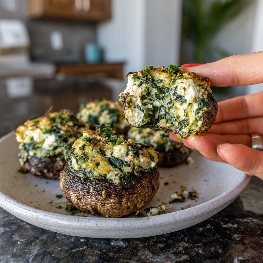 Spinach and Feta Stuffed Mushrooms