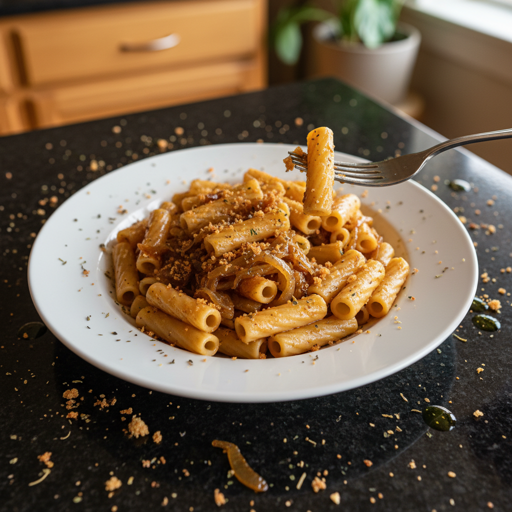 Caramelized Onion Pasta with Garlic