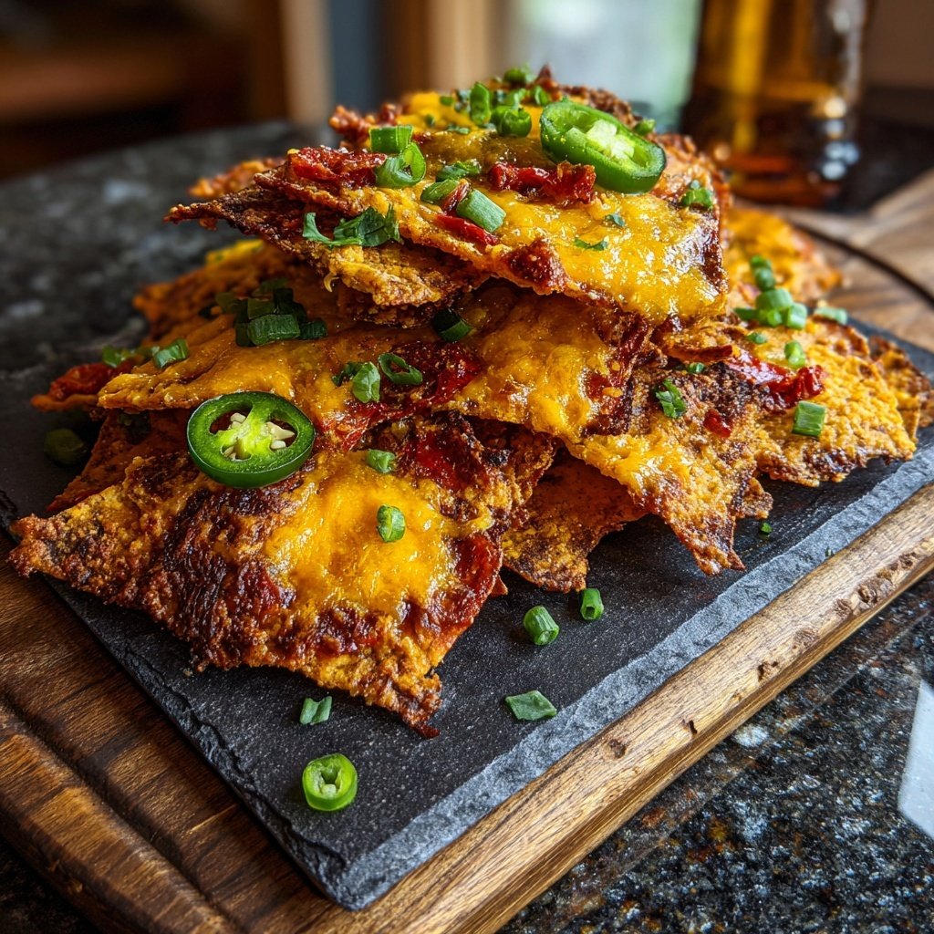 Baked Nachos with Salsa and Queso