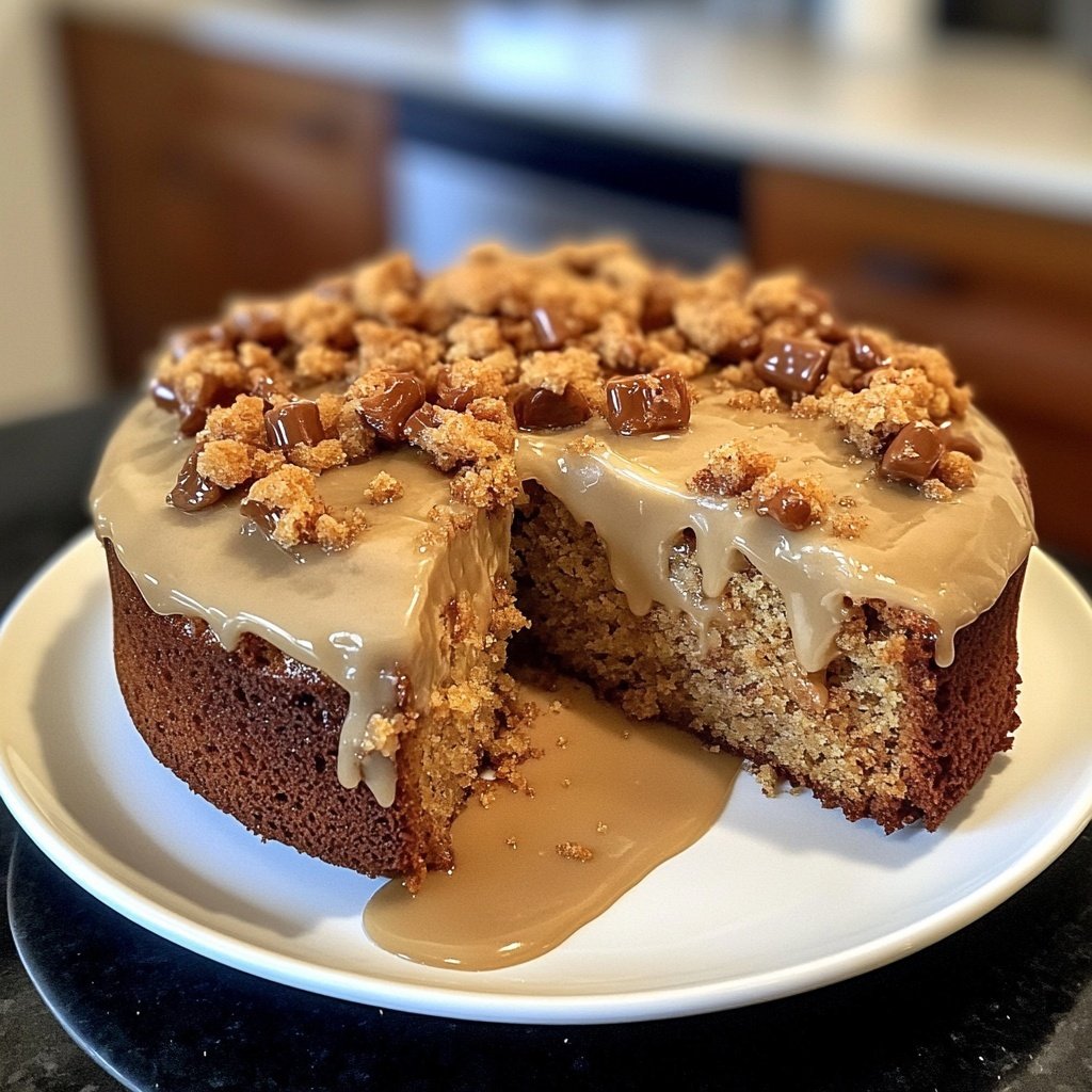 Spice Cake with Coffee Toffee Crunch