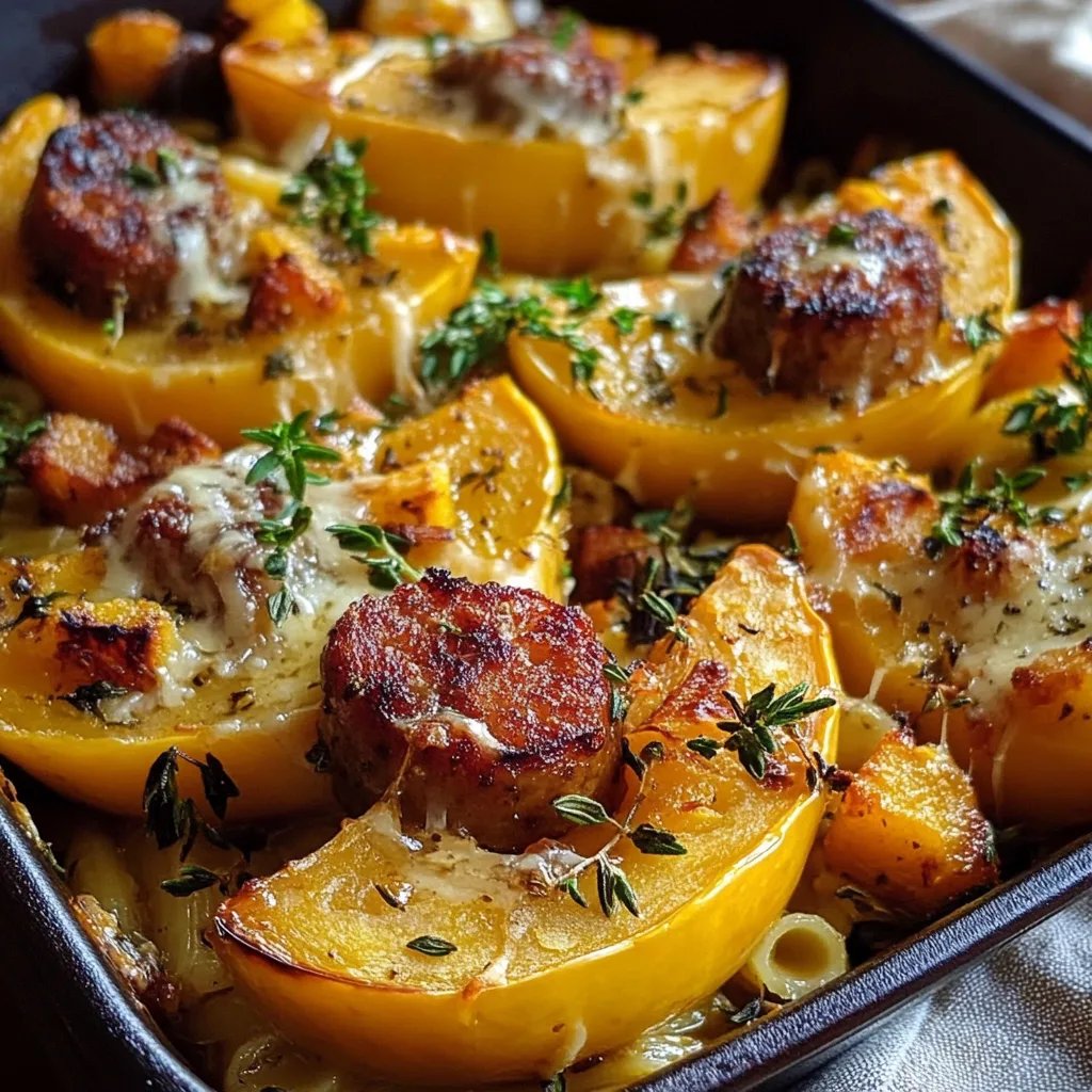 Delicious Autumn Sausage Pasta Squash