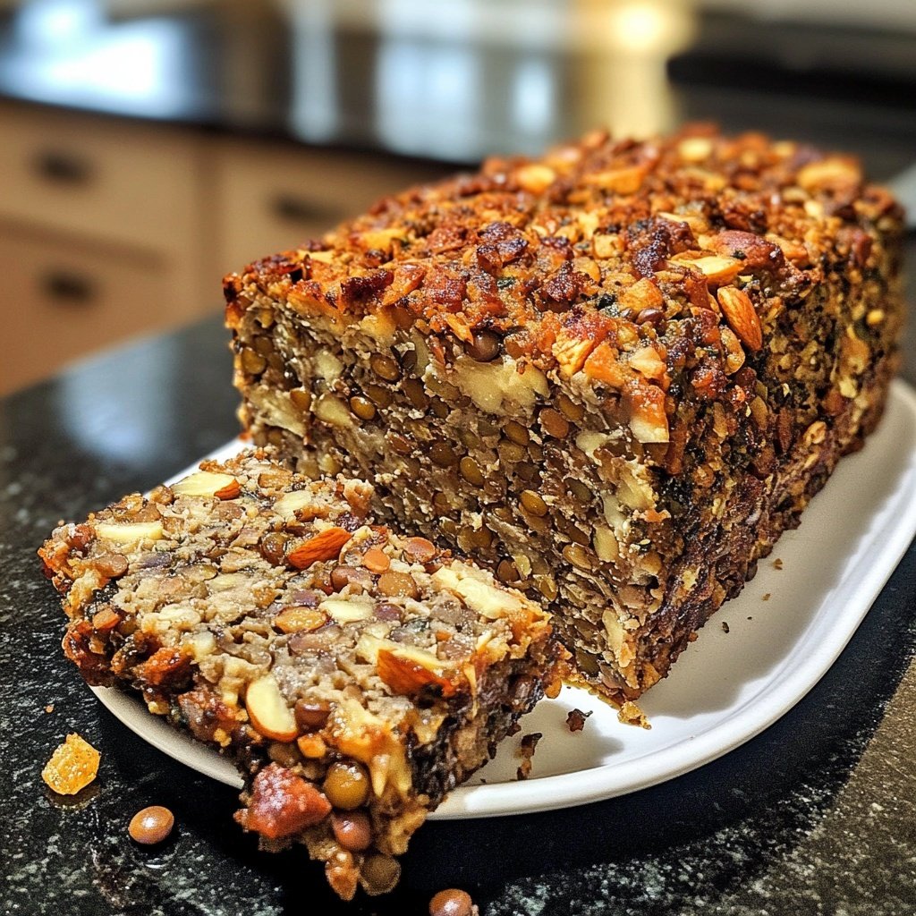 Vegetarian Nut Roast with Mushroom Cream Sauce