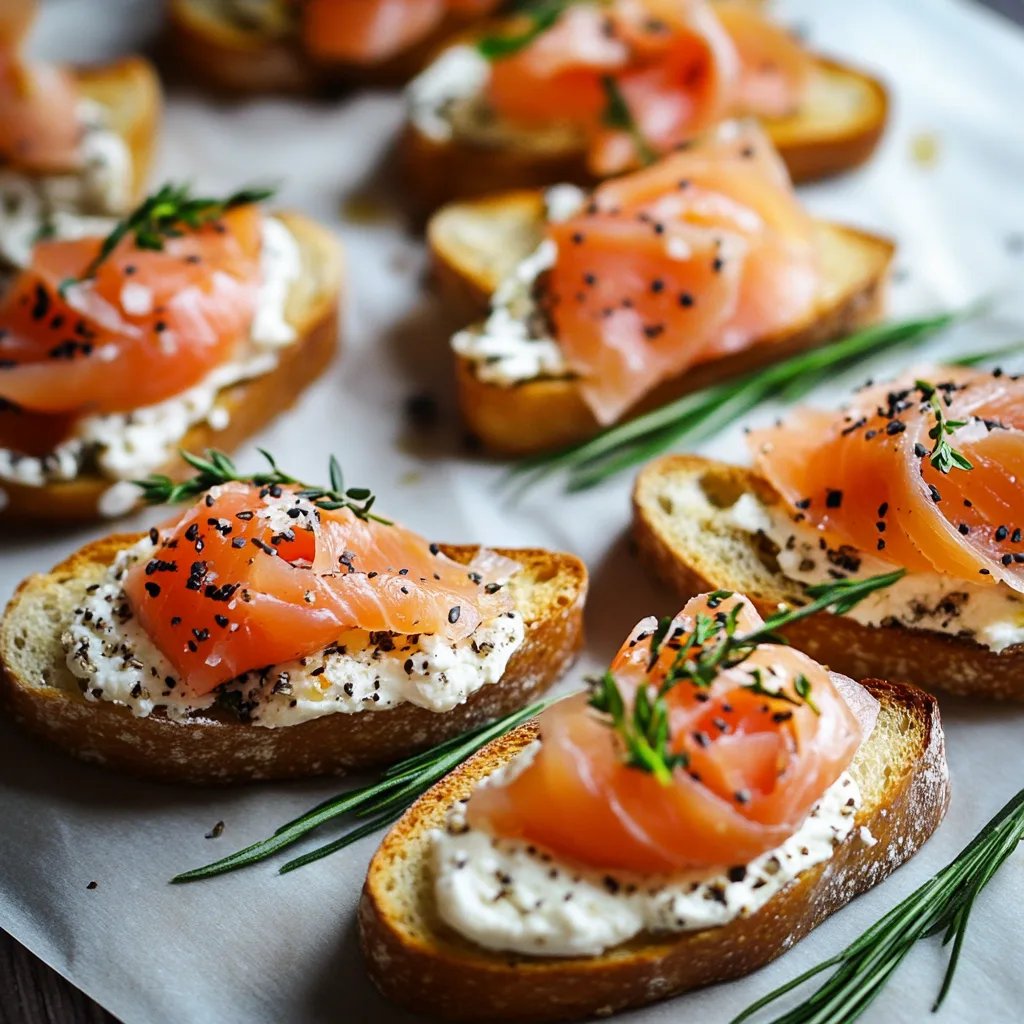 Easy & Super Spicy Smoked Salmon Crostini
