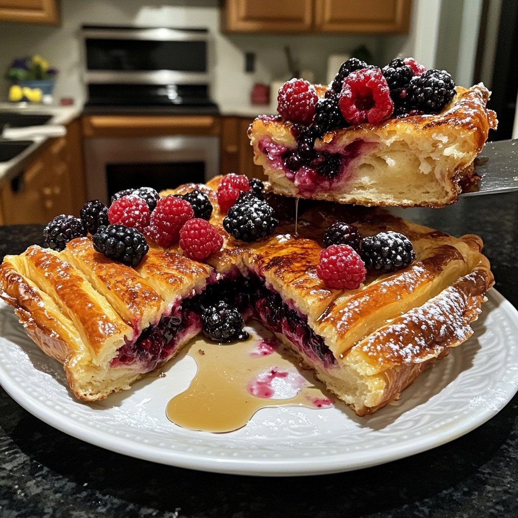 Festive Berry Croissant French Toast Bake​
