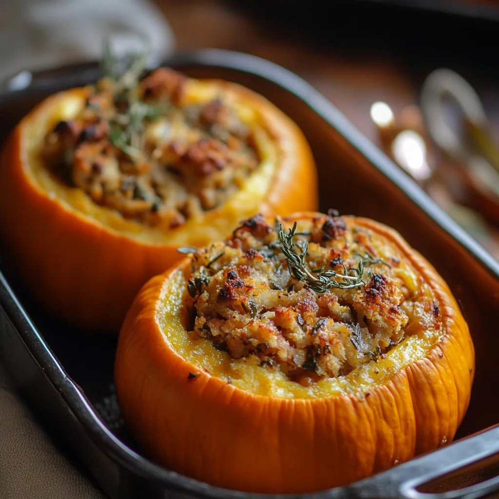 Ground Turkey & Brown Butter Sage Stuffed Pumpkins