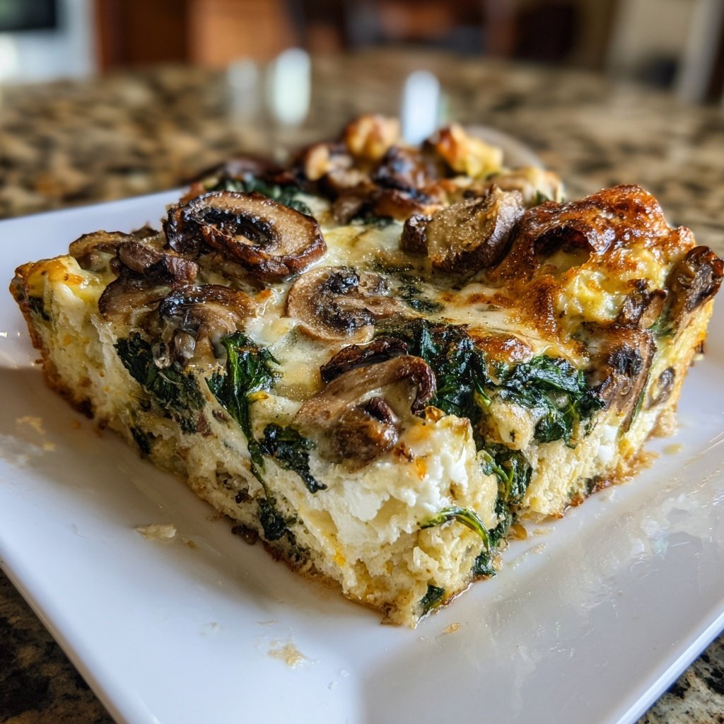 Spinach Mushroom Breakfast Casserole