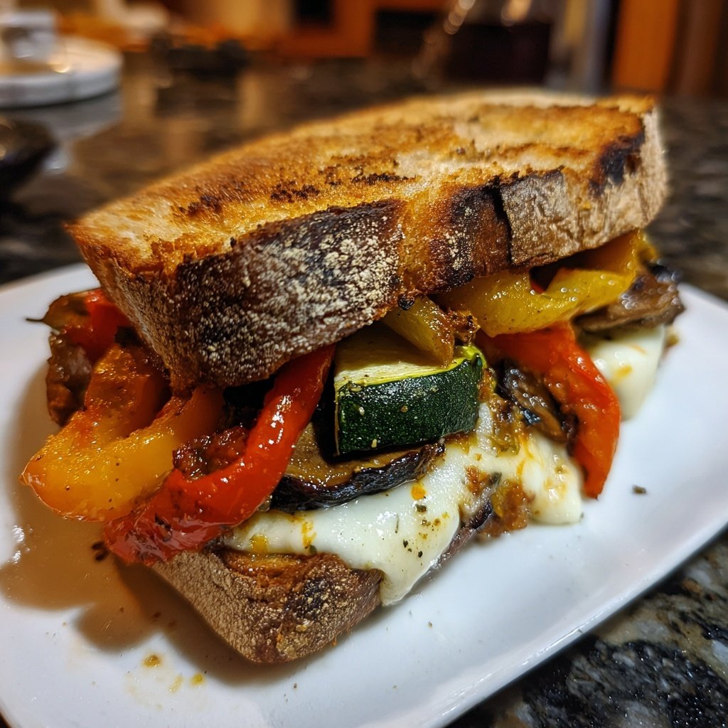 Roasted Vegetable Panini Sandwich