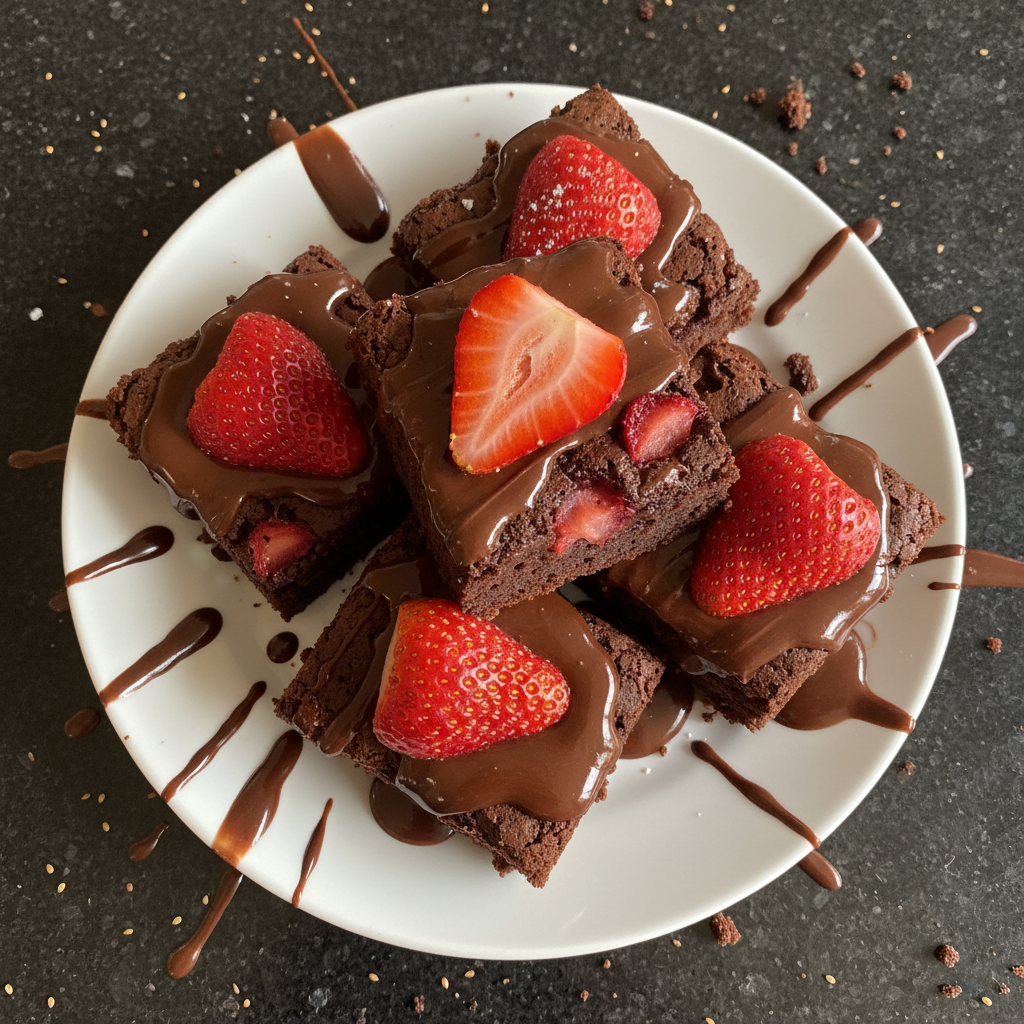 Rich Chocolate Strawberry Brownies