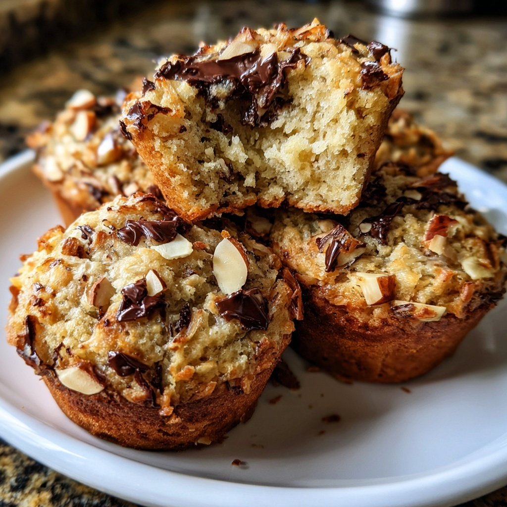 Banana Almond Joy Muffins