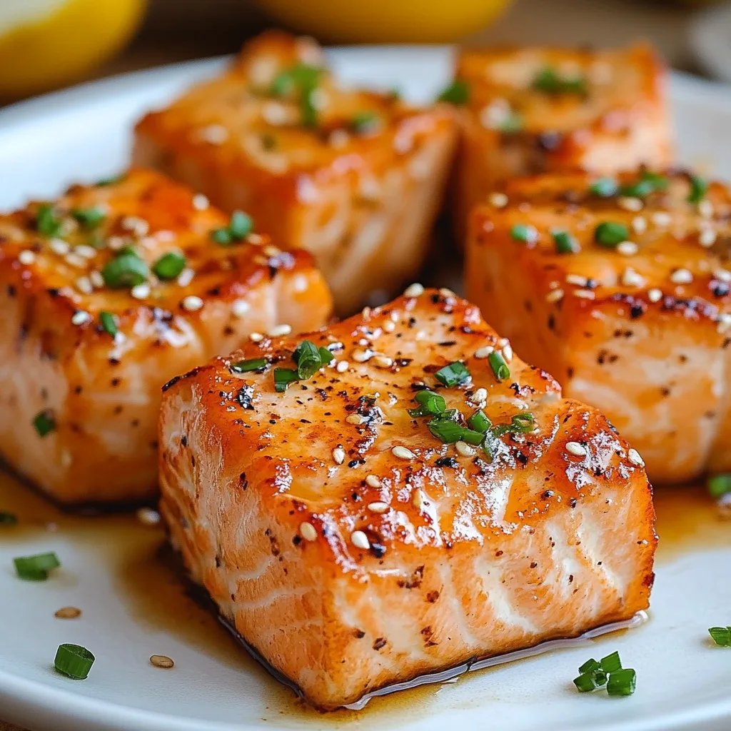 <p>Keto Air Fryer Salmon Bites w/ Honey Garlic Sauce: An Incredible 5-Ingredient Recipe</p>