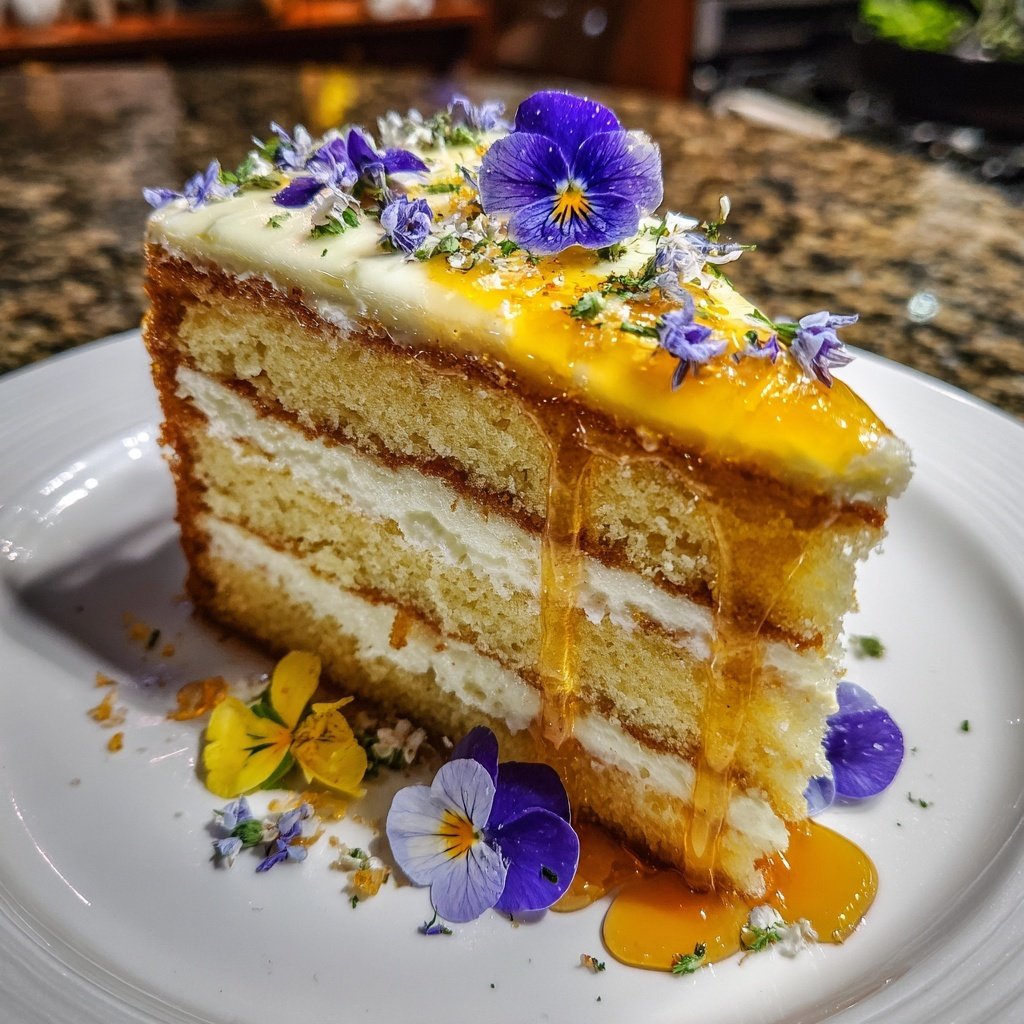 Vanilla Velvet Cake with Honey Syrup
