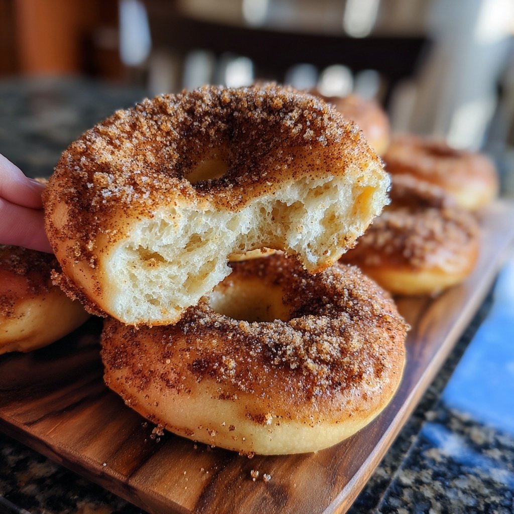 Protein Bagels with Cinnamon Sugar Topping