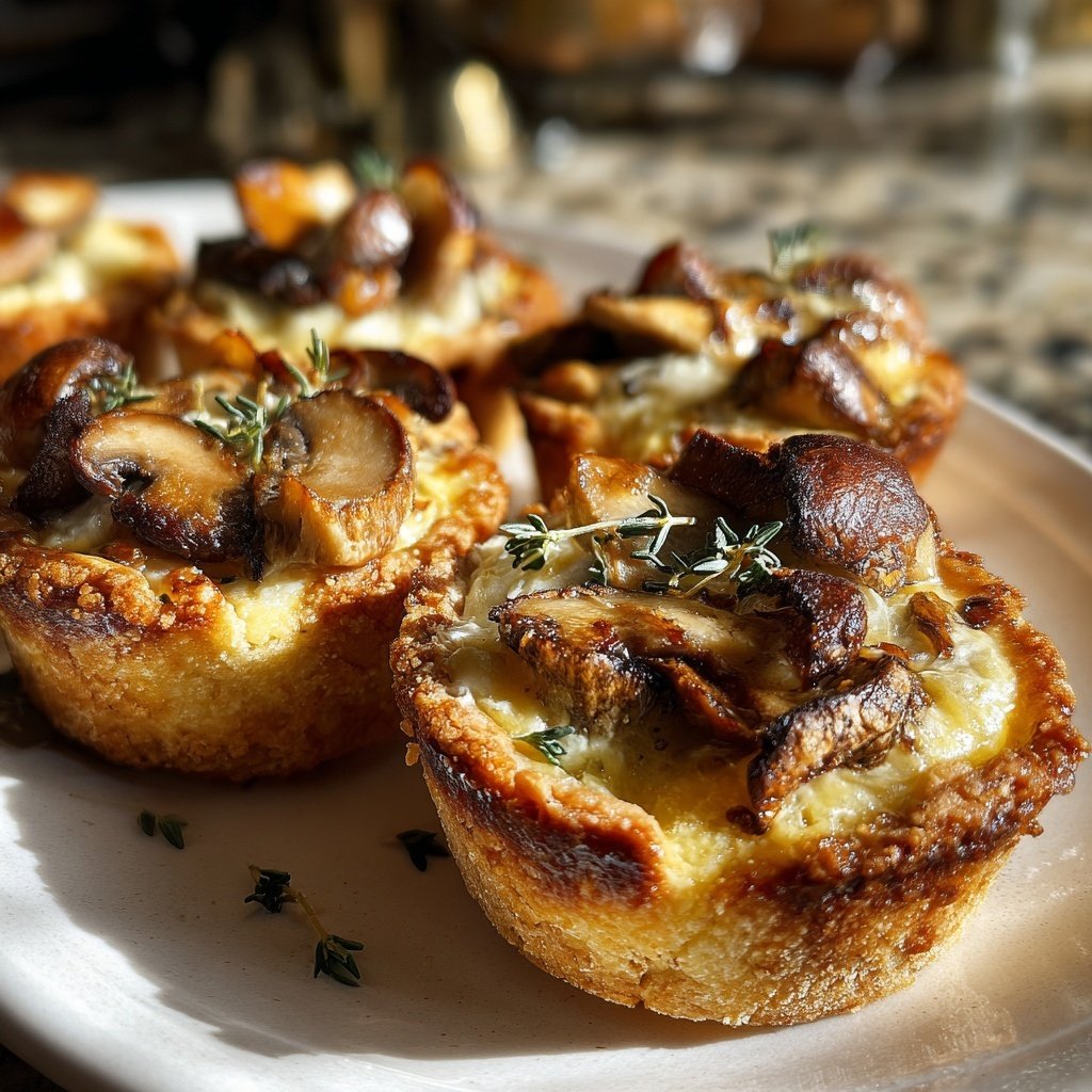 Mushroom Tartlets with Thyme Cream