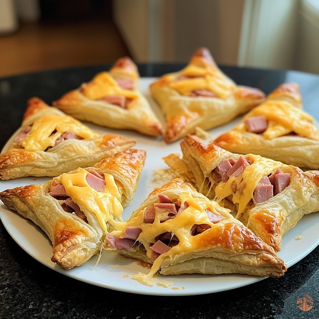 Ham & Cheese Puff Pastry Christmas Trees