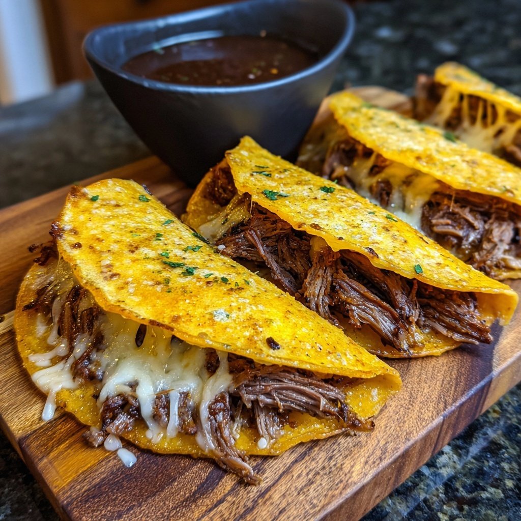 Beef Birria Tacos Consommé Dip