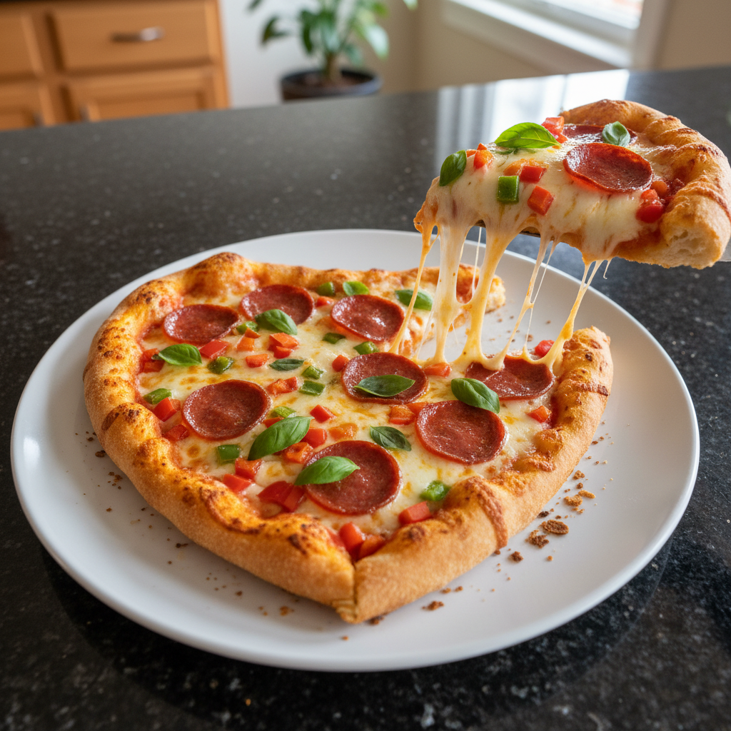 Valentine's Heart-Shaped Pizza