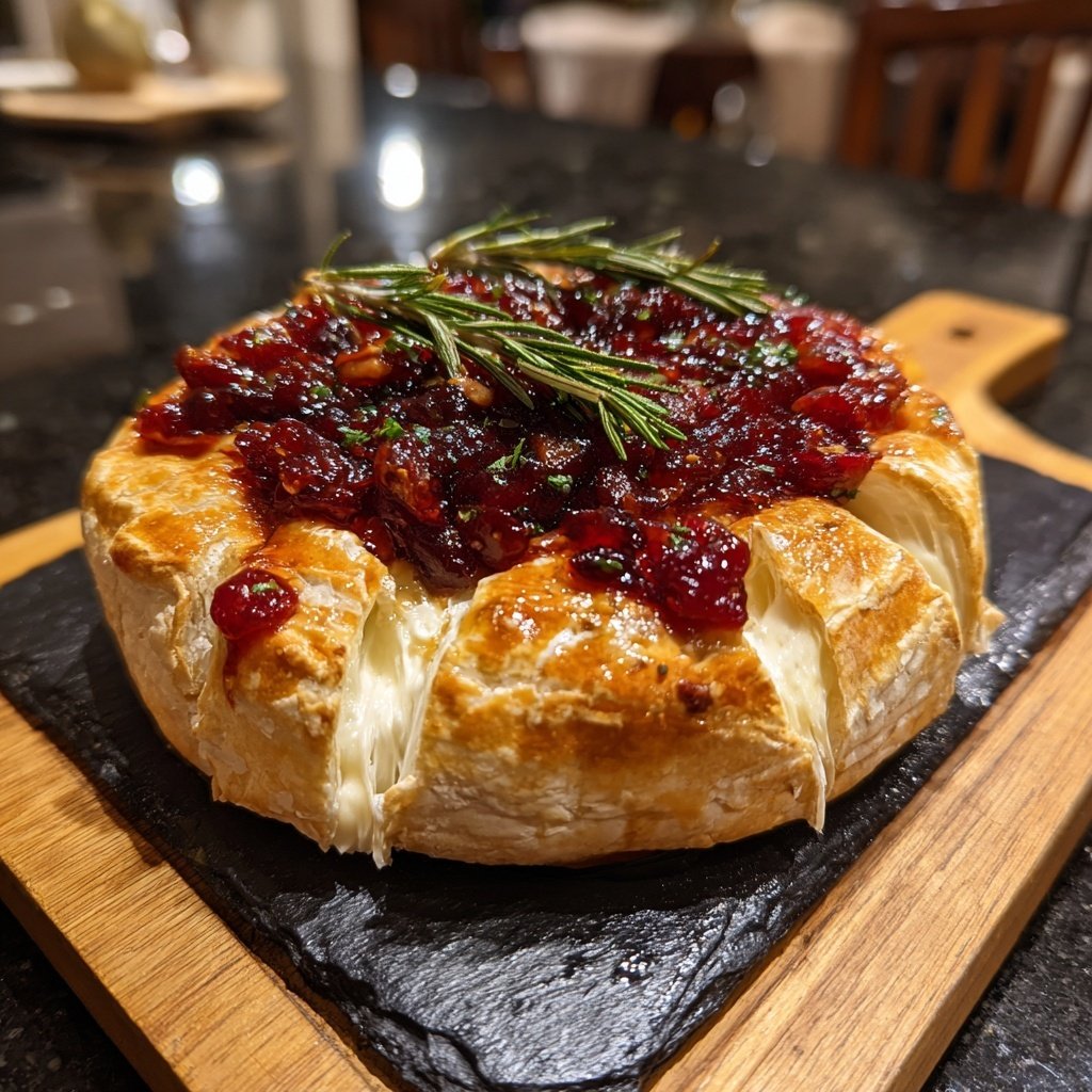 Baked Camembert with Cranberry Compote