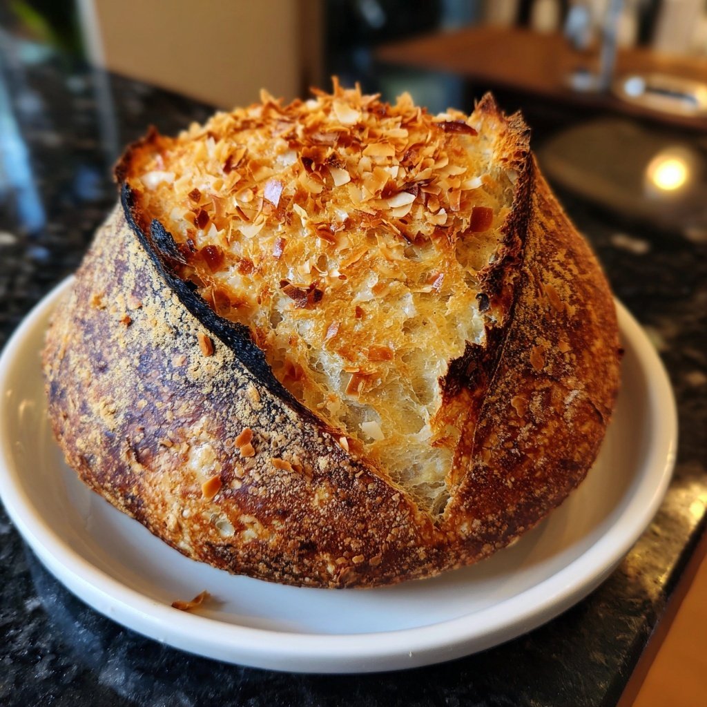 Lemon Blueberry Sourdough with Coconut Topping
