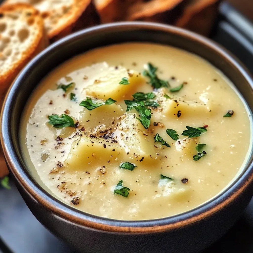 Hearty Cheddar Garlic Herb Potato Soup