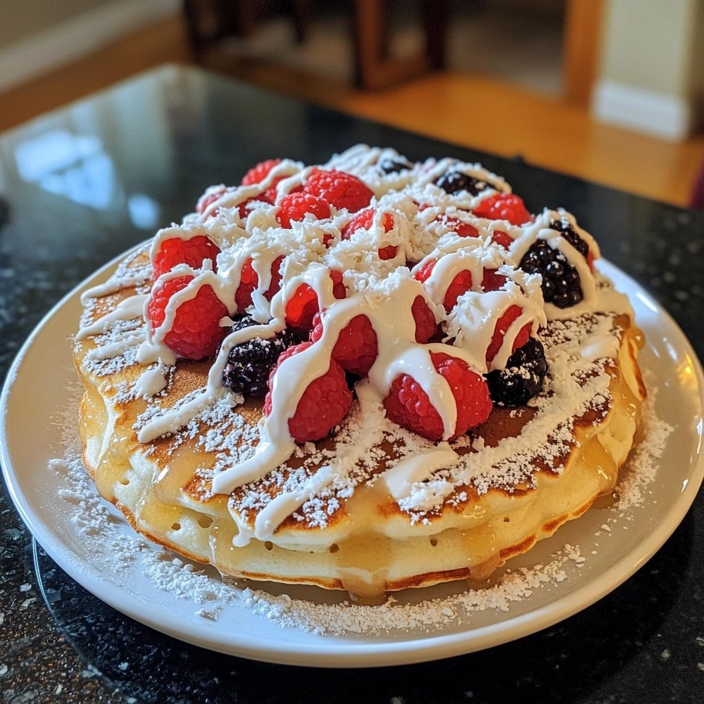 Sweet Coconut Cream Pancakes