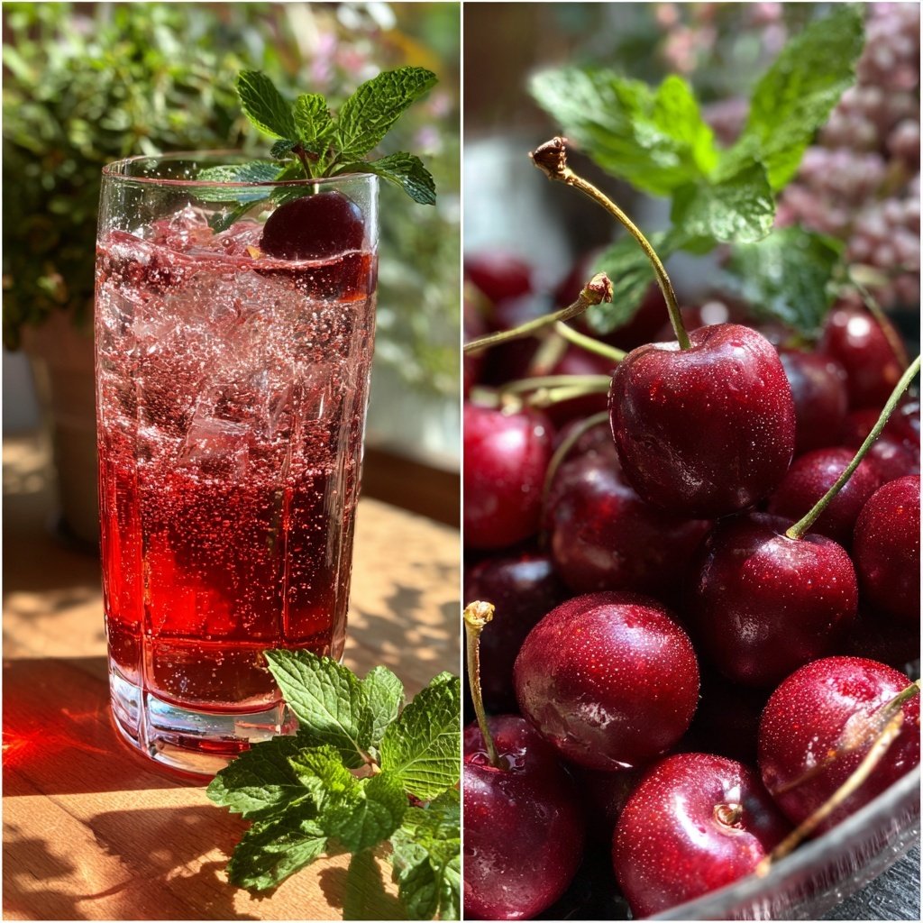 Christmas Cherry Fizz Mocktail Recipe