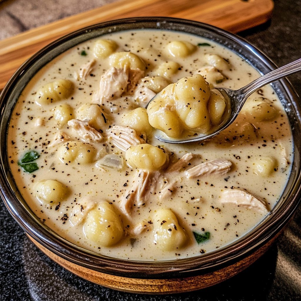 Creamy Garlic Chicken Gnocchi Soup
