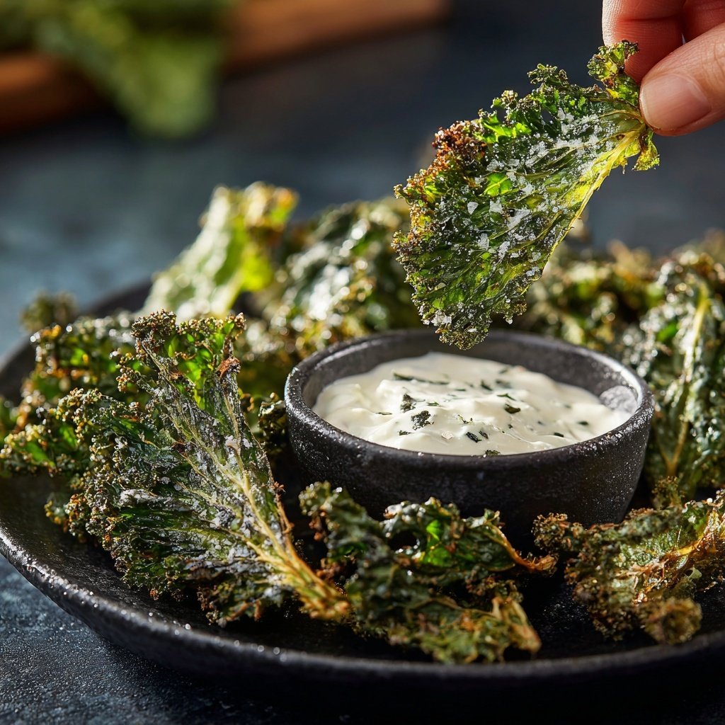 Crispy Kale Chips with Dip