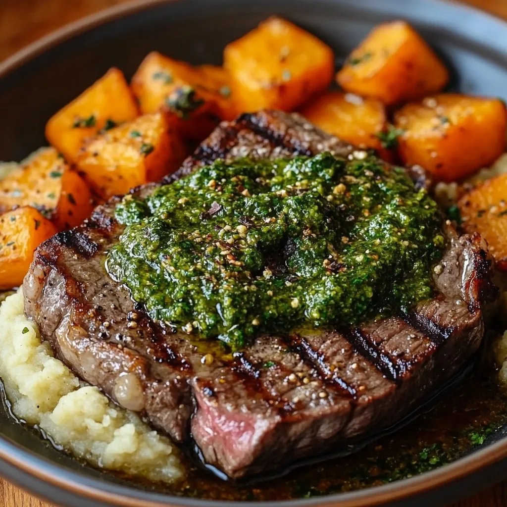 Steak w/ Green Sauce & Mashed Sweet Potatoes: An Incredible Ultimate Recipe