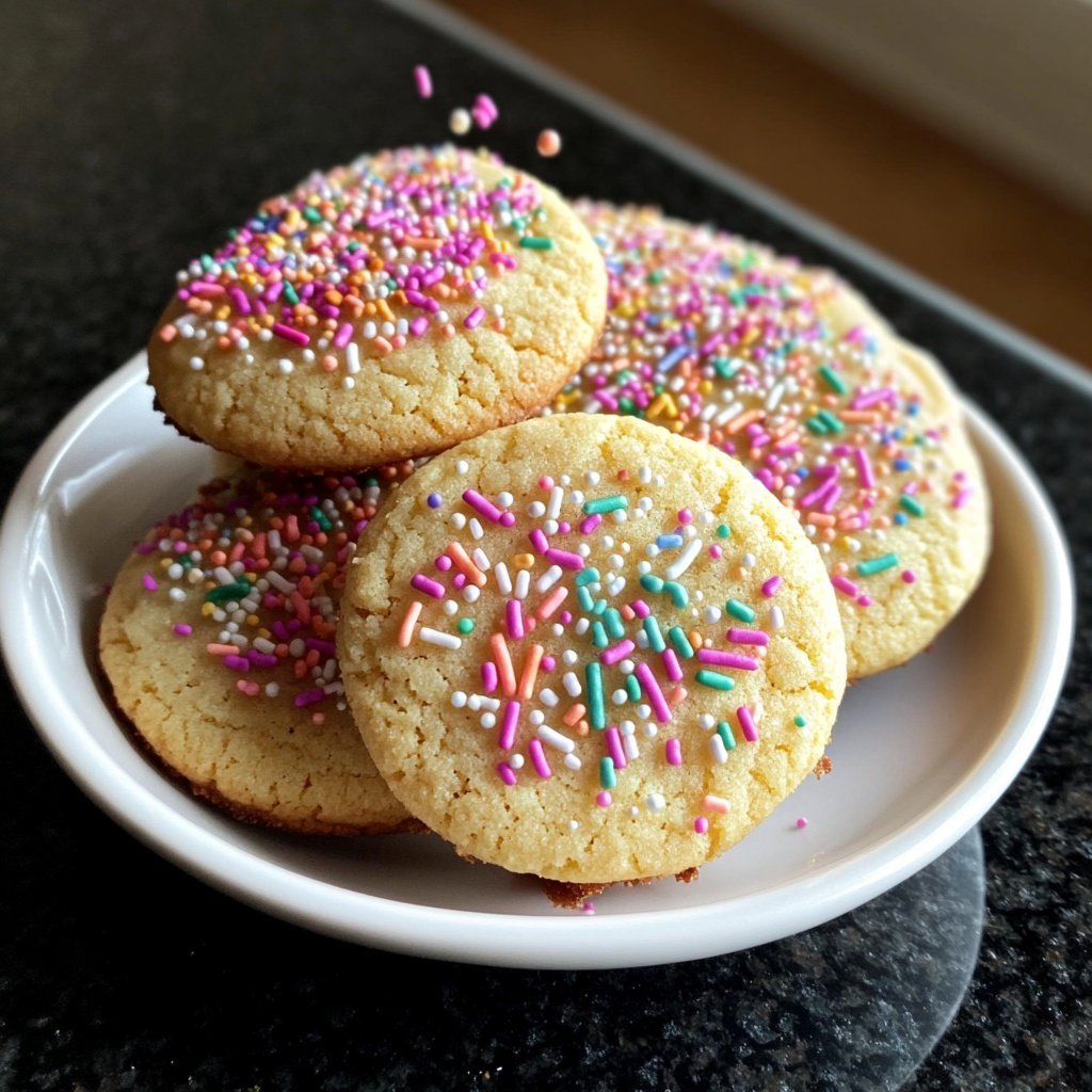 Tender Butter Cookies with Colorful Sprinkles