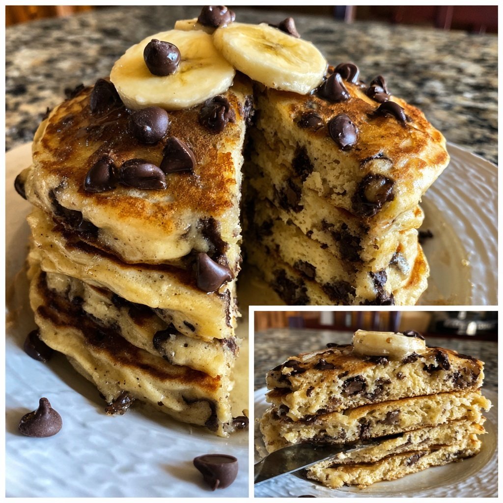 Banana Chocolate Chip Pancakes