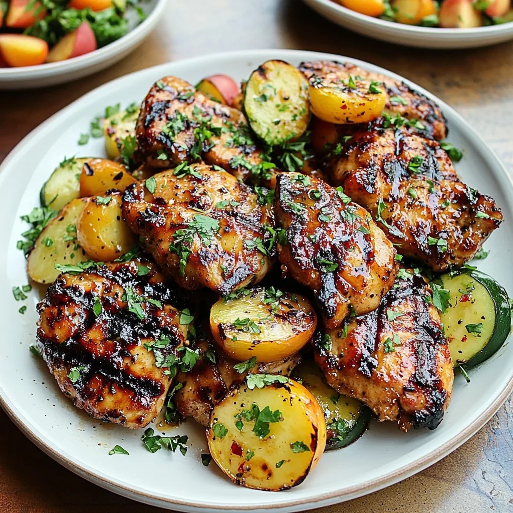 Grilled Honey Mustard Chicken w/ Peach Salad: An Amazing Ultimate Recipe