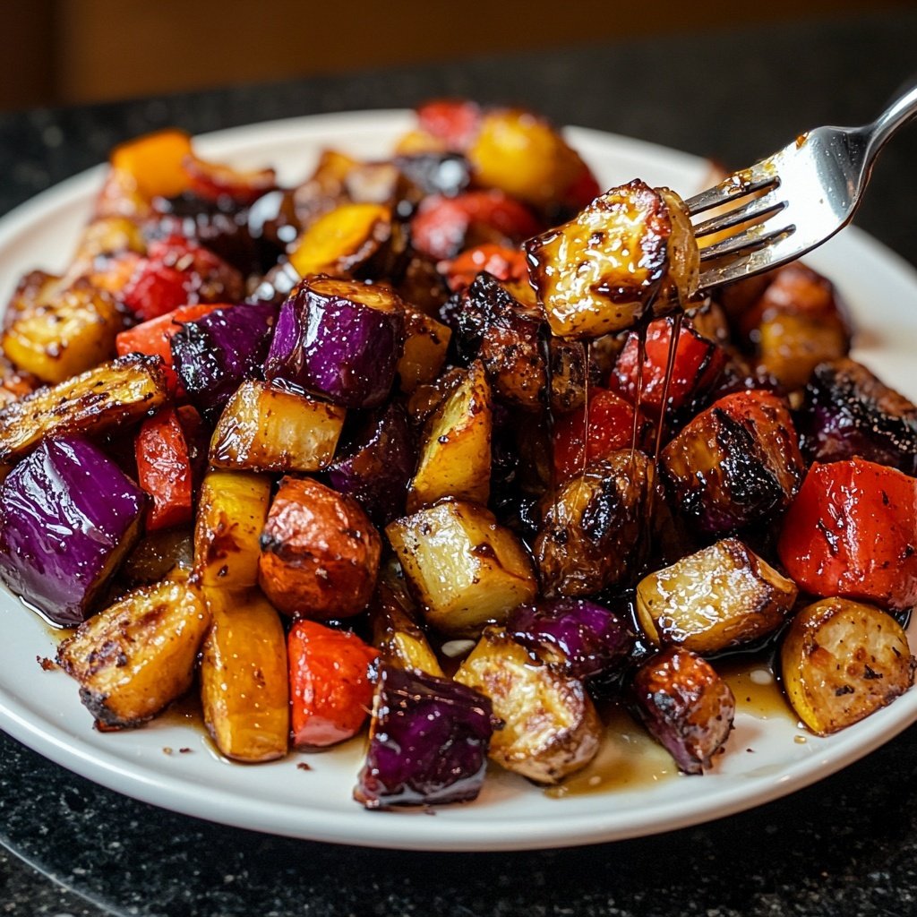 Roasted Vegetables and Honey Balsamic Glaze