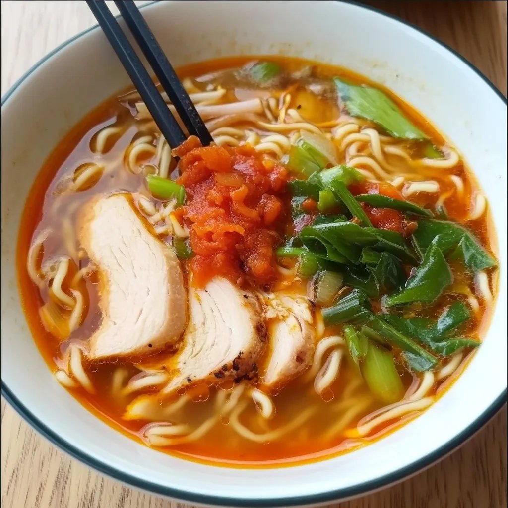 Spicy Chicken Ramen Noodle Soup