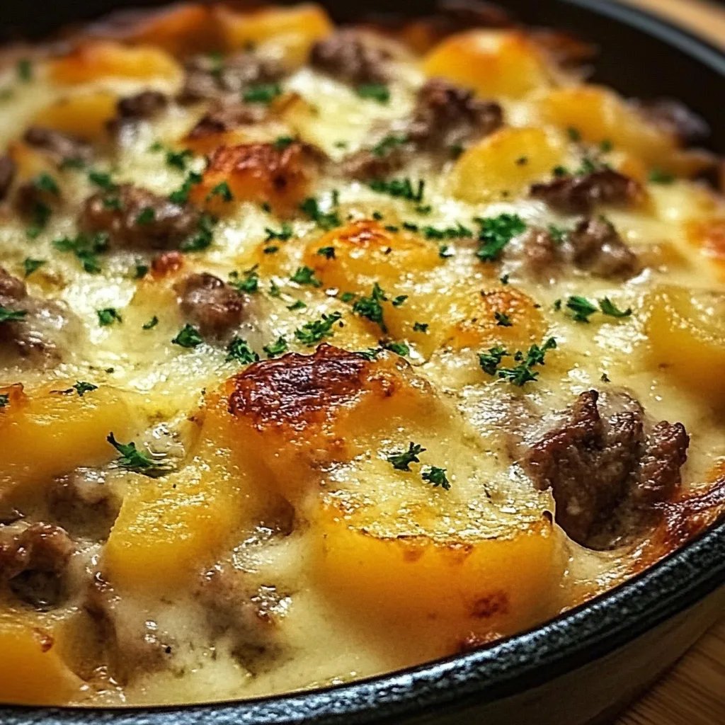 Slow Cooker Steak & Cheddar Potato Casserole