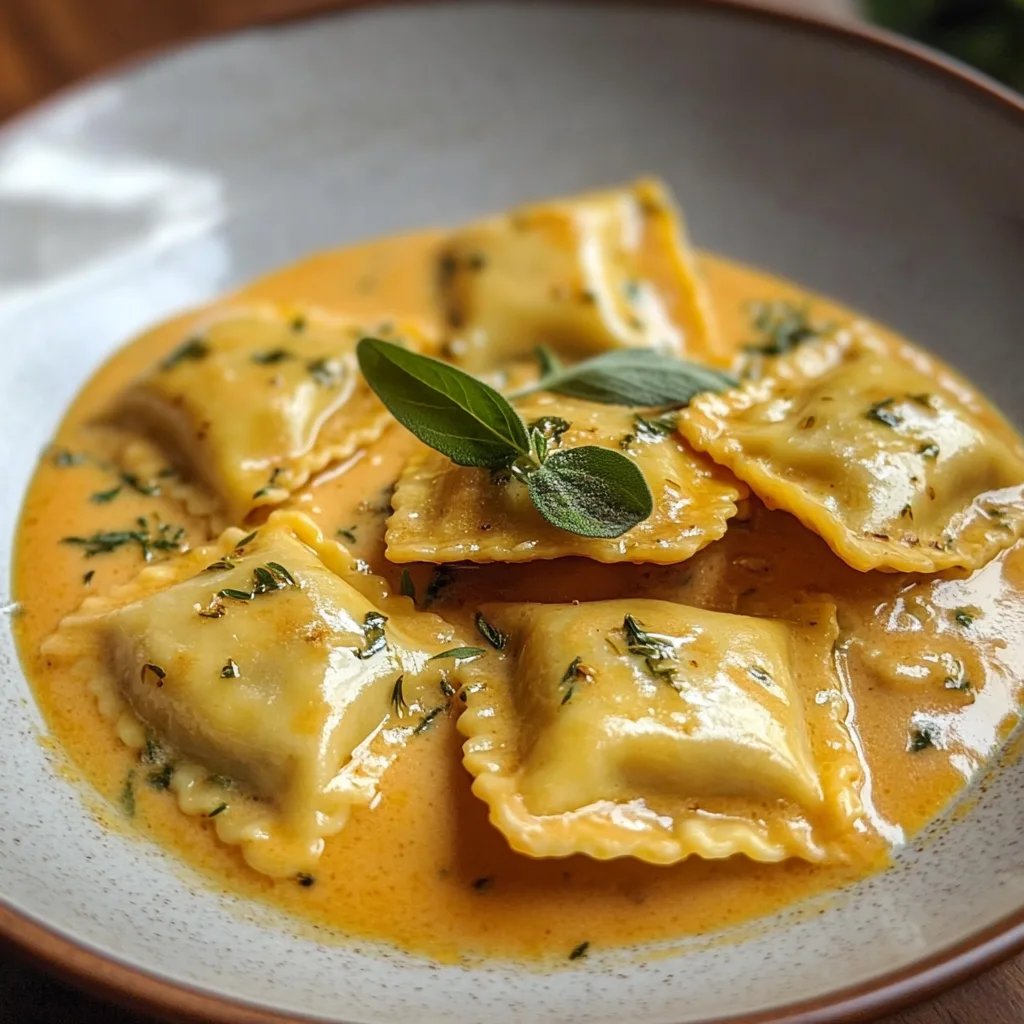 Pumpkin Ravioli w/ Brown Butter Sage
