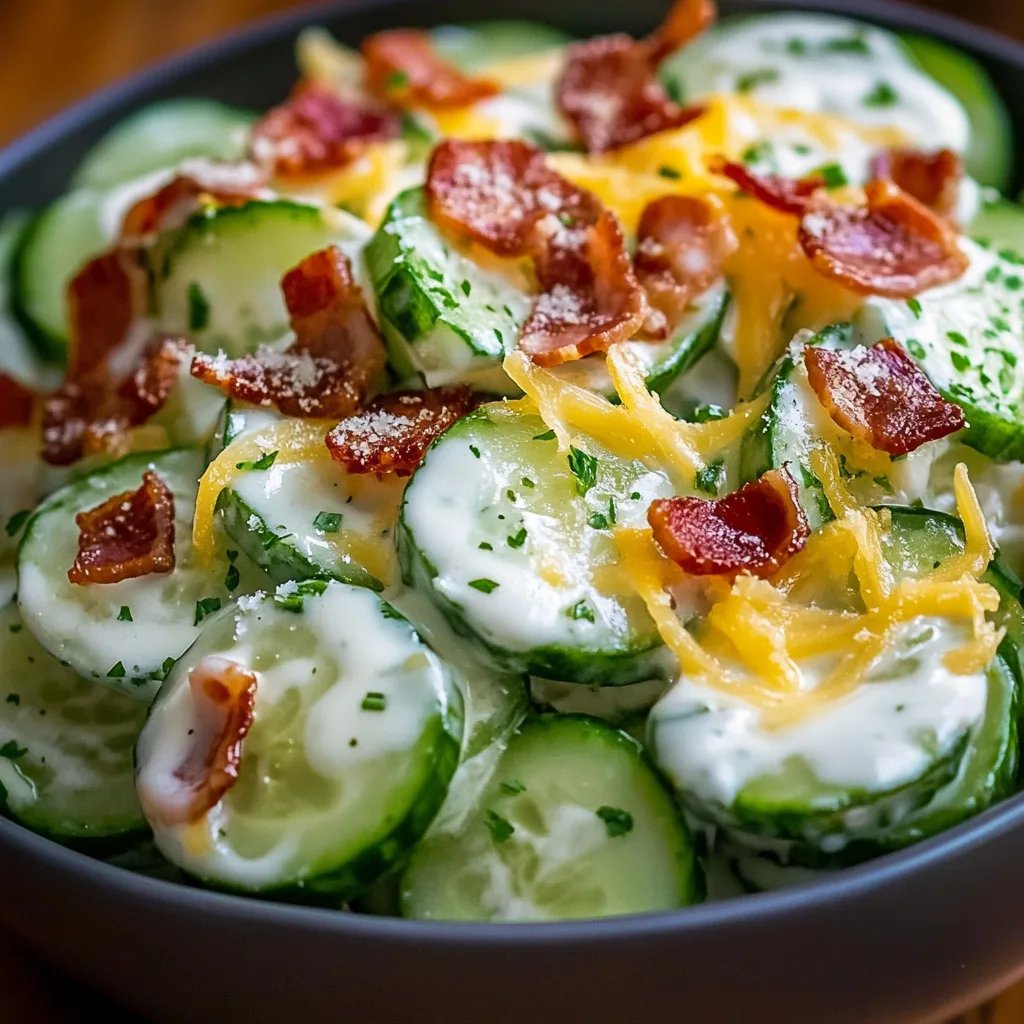 Creamy Cucumber Salad w/ Bacon & Cheese: An Incredible Ultimate Recipe