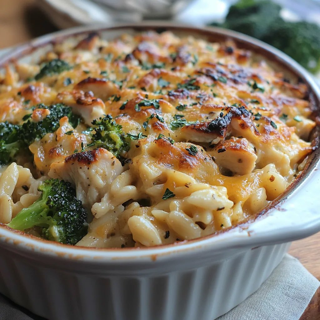 Three Cheese Chicken Broccoli & Orzo Casserole: An Amazing Ultimate Recipe