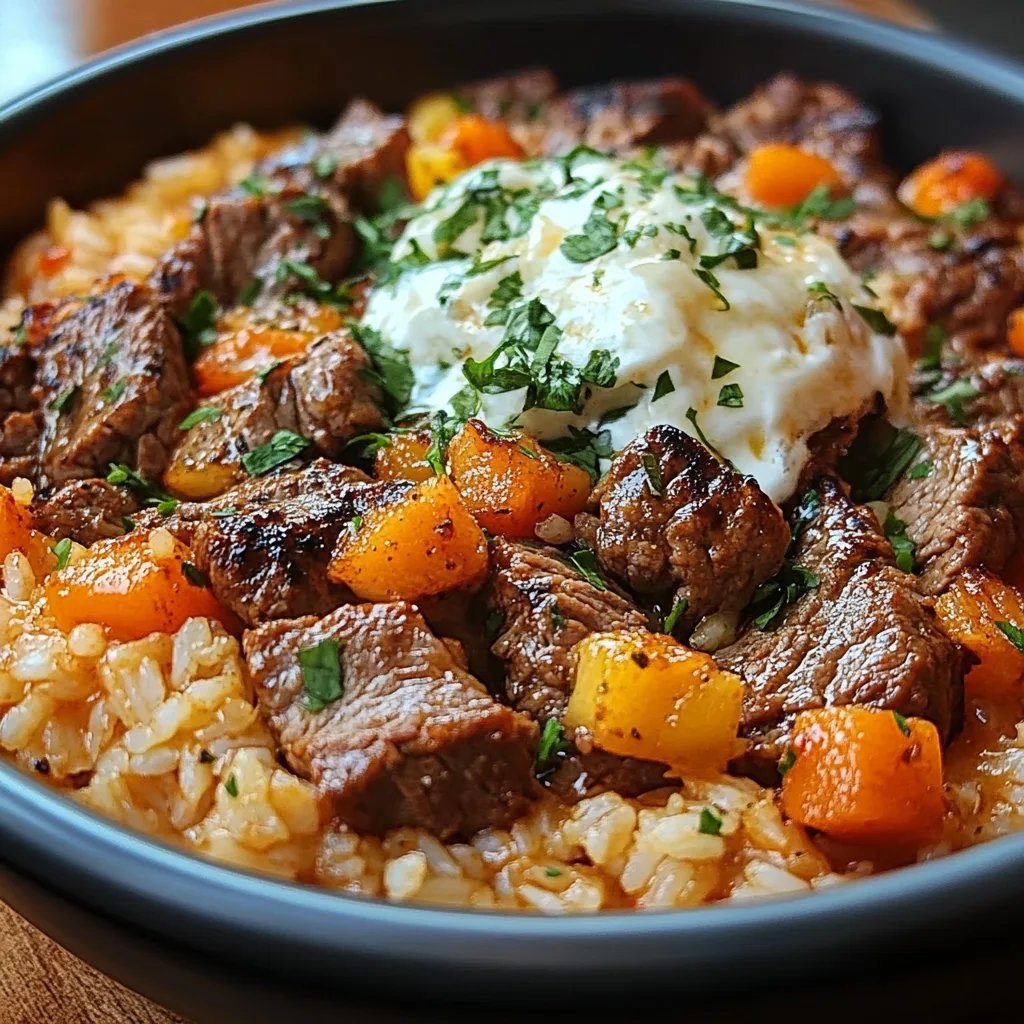 Creamy Queso Rice w/ Juicy Steak Strips: An Amazing Ultimate Recipe