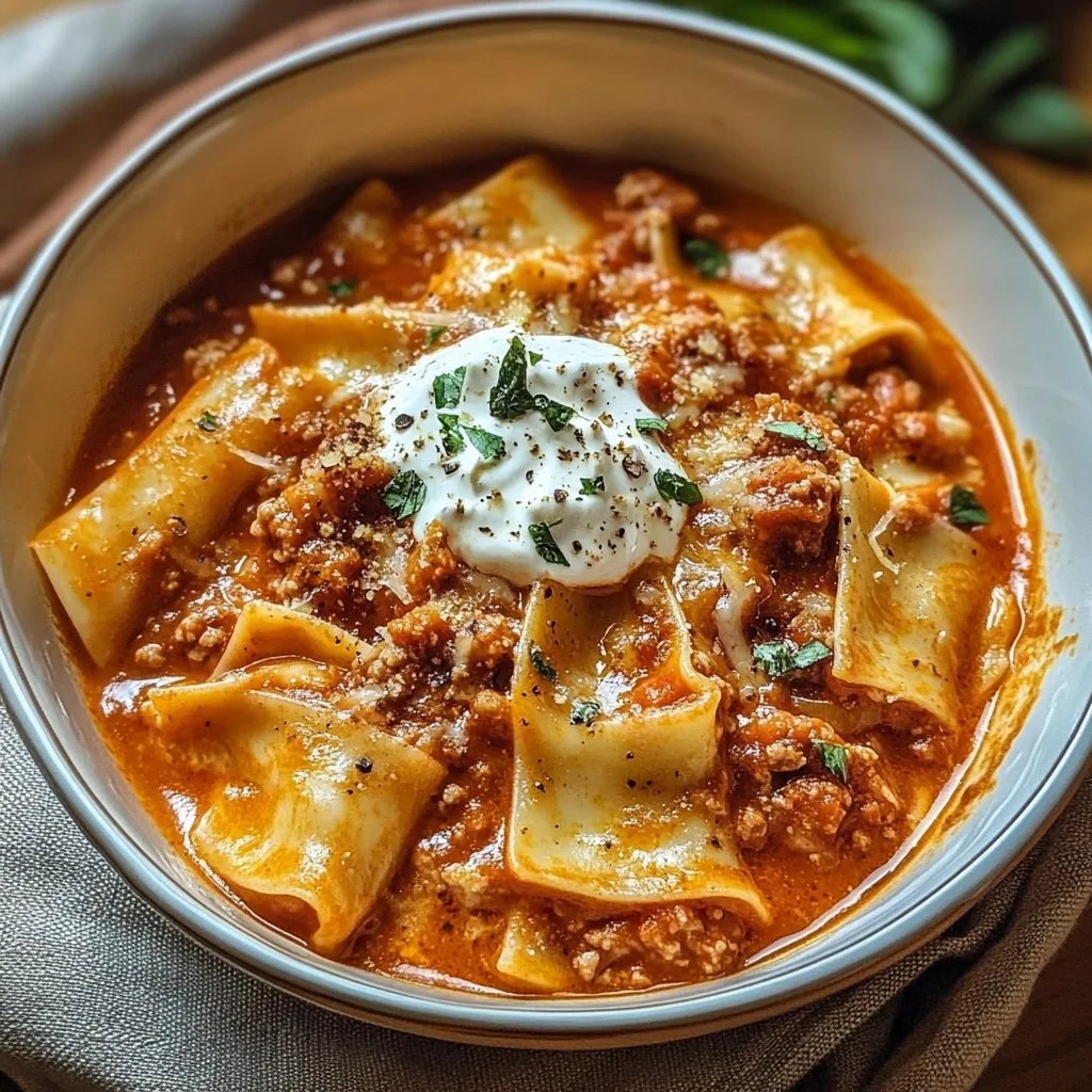 Spicy but Comforting Lasagna Soup for Chilly Nights