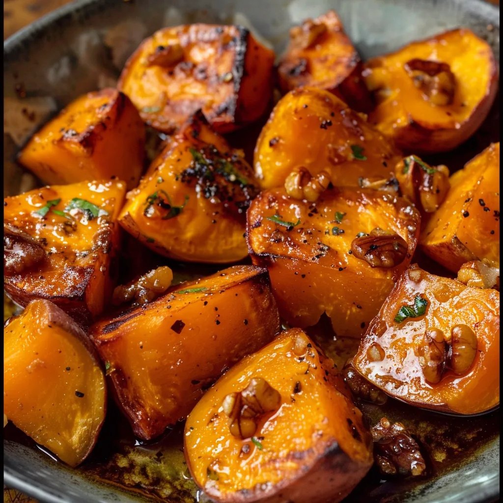 Easy Maple Walnut Roasted Sweet Potatoes Recipe