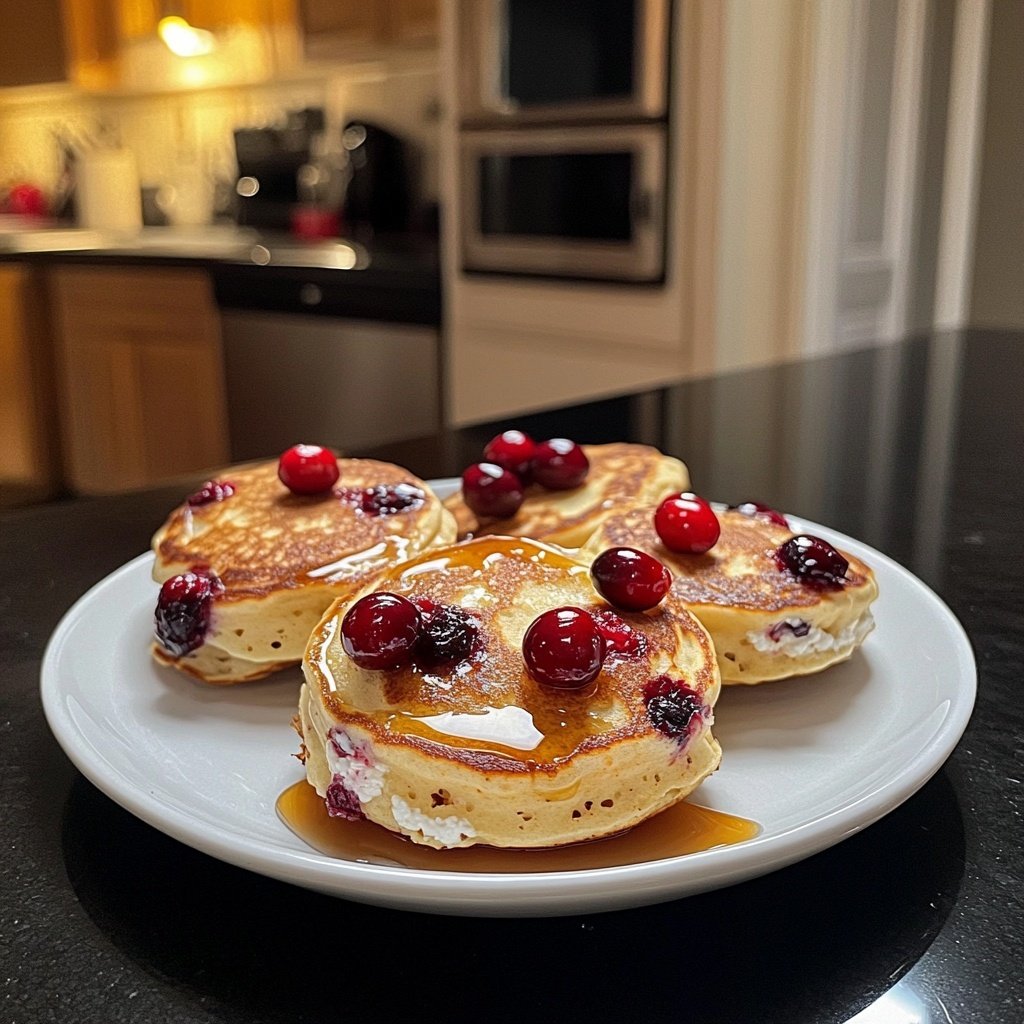 Fluffy Cranberry Orange Ricotta Pancakes